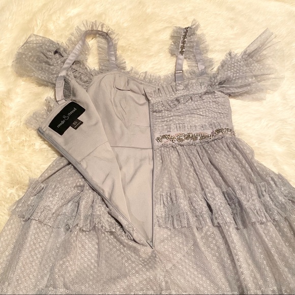 Needle & Thread Helena Dusk Blue Dress Gown - Picture 6 of 8